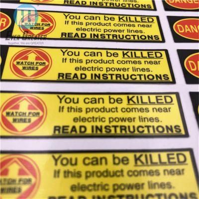 Custom Warning Notice Sticker Vinyl Sticker Warning Sticker