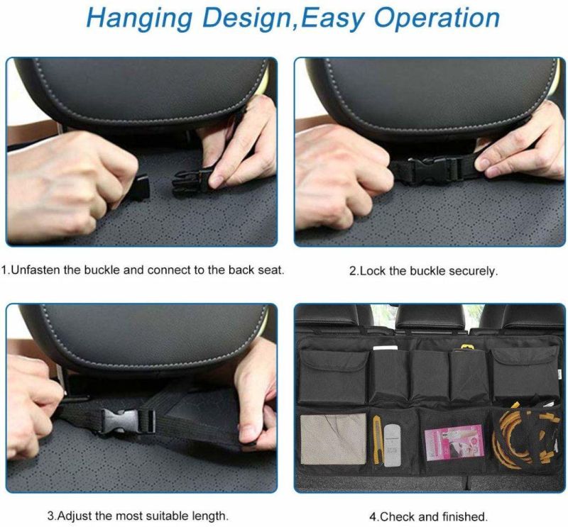 Car Cargo Trunk Storage Organizer Bag for Truck, SUV, Van with Adjustable Straps, Auto Hanging Back Seat Storage Car Backseat Trunk Organizer Esg13107