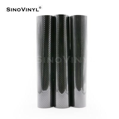 SINOVINYL Glossy Texture Self Adhesive Stretchable Auto 5D Carbon Fiber Vinyl Sticker