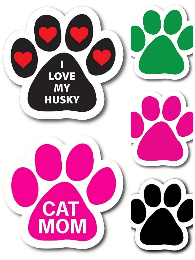 Customized High Quality Pawprint Car Magnet Sticker