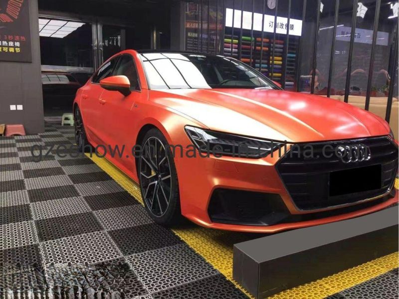 Car Decoration Matte Diamond Chameleon Gold Red Car Wrap Film