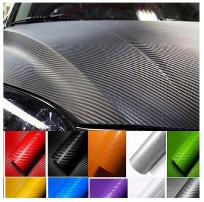 Air Bubble Free Channel Design 1.52*30m Self Adhesive 3D Carbon Fiber Car Vinyl Film Decorative Plastic Wrap for Cars