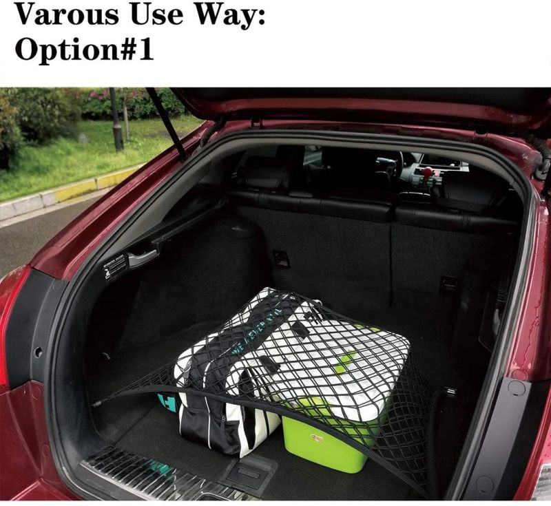 Double-Layer High Elastic Car Rear Cargo Net for SUV Car Trunk Net Organizer, Automotive Cargo Nets