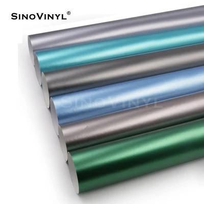 SINOVINYL 1.52X18M/5X59FT Vinyl Materials Matte Electro Metallic Car Wrap Vinyl Auto Color Film