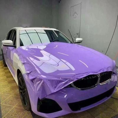 Tsautop 1.52*18m Lavender Purple Super Gloss Crystal Car Wrapping Sticker Vinyl Wrap