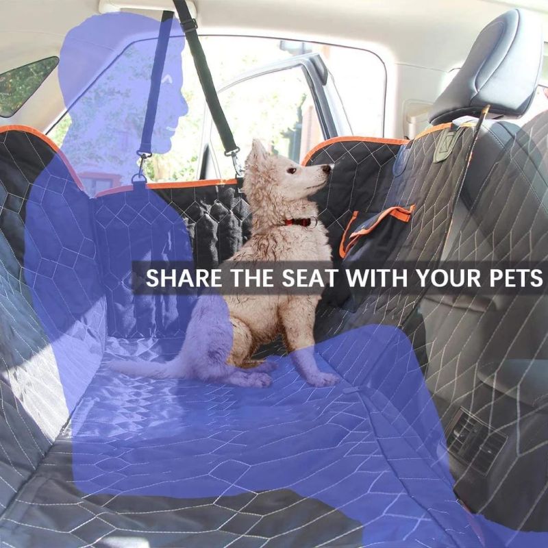 Dog Car Seat Covers and Dog Seat Belt, More Durable Scratchproof Dog Seat Cover for Back Seat Storage, Non-Slip Washable Dog Car Hammock for Different Cars