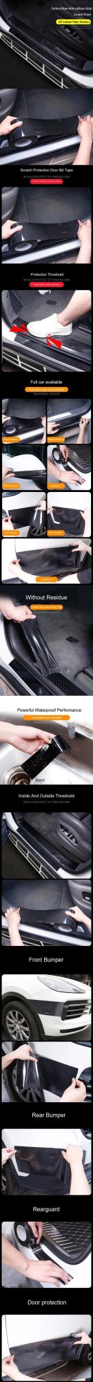 K5d Transparent Carbon Fiber Sticker for Car Edge