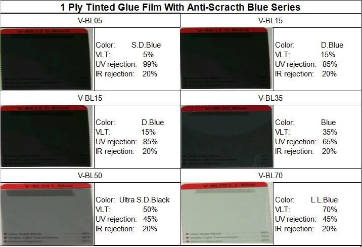 High Quality 1 Ply V-Bk03 Ultra Super Dark Black Anti-Scratch Solar Window Tint Film