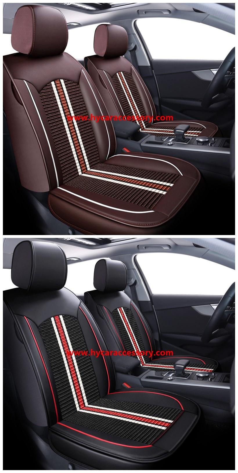 Car Accessories Car Decoration 360 Degree Full Covered Car Seat Cushion Universal Luxury Coffee PU Leather Ice Silk Auto Car Seat Cover