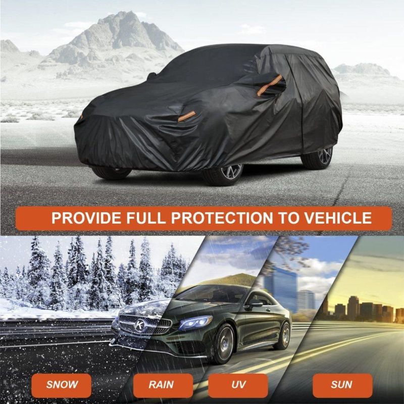 Heavy Duty Black PEVA Car Cover for Sedan Waterproof All Weather Protection