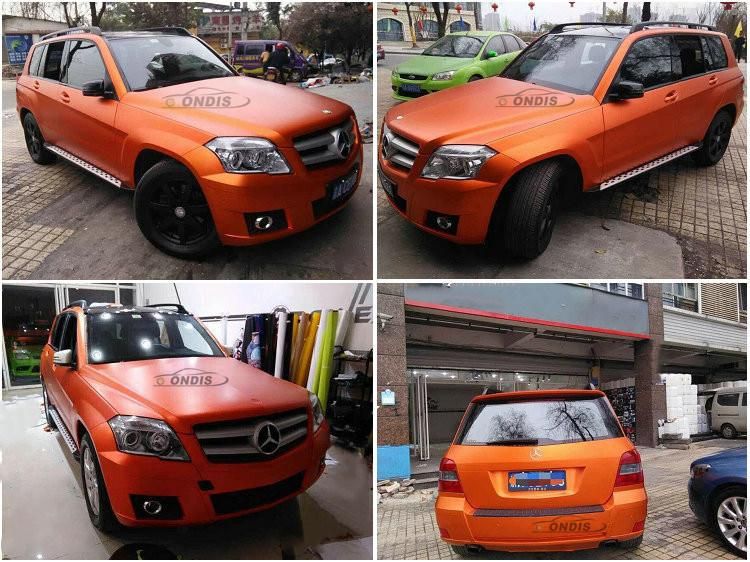 Annhao Automobiles Wrap Stickers Metallic Matte Orange Chrome Vinyl