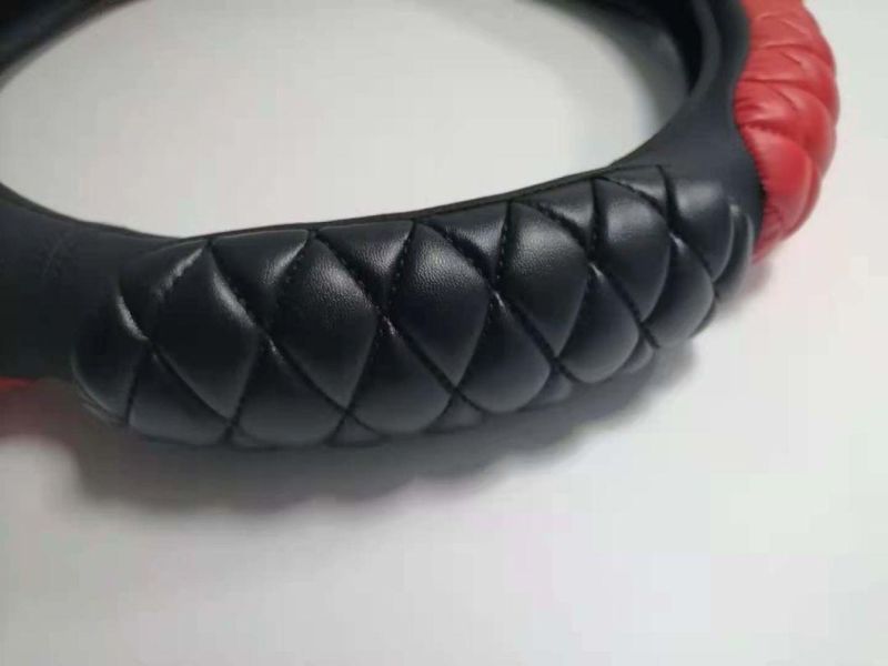 Red Black PU Steering Wheel Cover