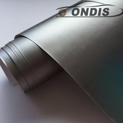 Ondis 1.52*18m Car Change Color Sticker Sliver Matte Chrome Brushed Vinyl Film