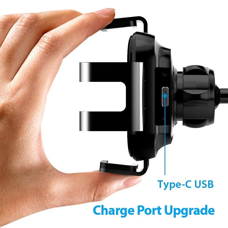 Auto Clamping Fast 15W Qi Wireless Charger Car Mount for iPhone Samsung