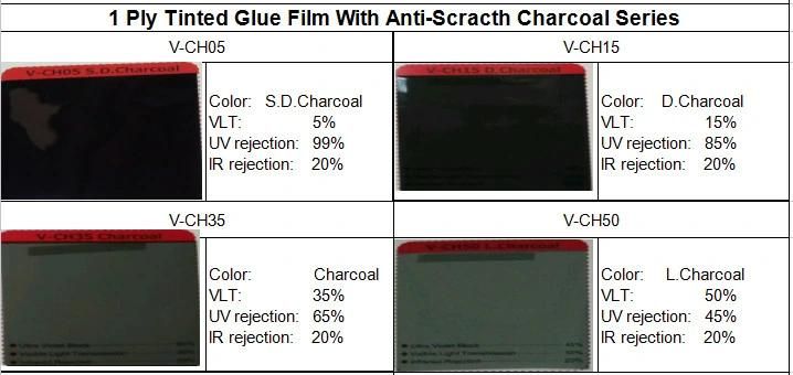 High Quality 1 Ply V-Bk03 Ultra Super Dark Black Anti-Scratch Solar Window Tint Film