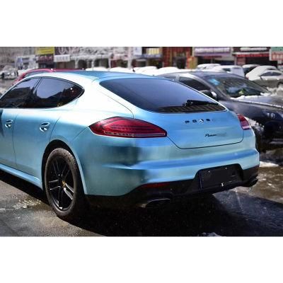 Guangzhou Factory Supply Self Adhesive Custom Decals Sky Blue Matt Chrome Car Sticker Vinyl