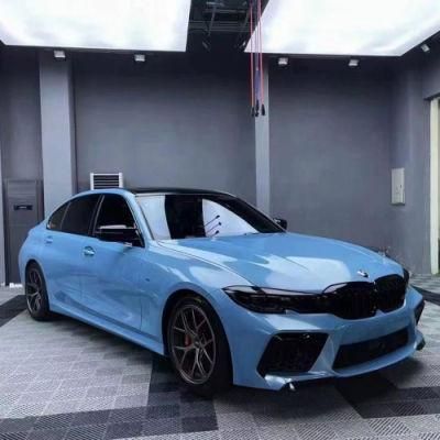 Tsautop 5*59 Feet Pet Sky Blue Car Wrap