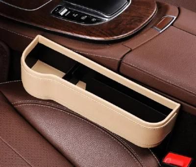 Multifunctional with Small Cup Holder Car Storage Box, Car Seat Gap Organizer, Premium PU Leather Car Console Side Pockets Wbb14497