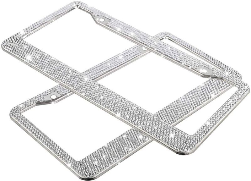 Car Accessory Bling White License Plate Frame