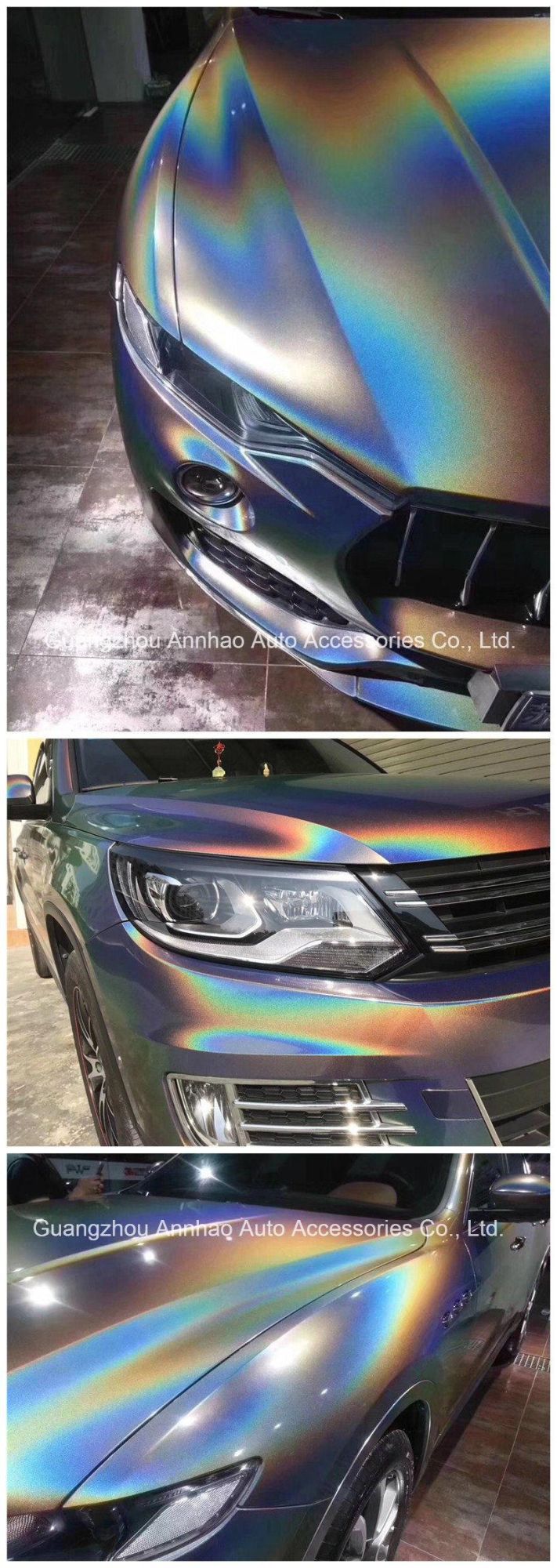 New Products Ondis Rainbow Laser Holorgraphic Grey Car Wrap Vinyl