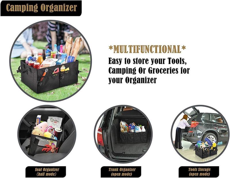 Multi Compartments Collapsible Portable Trunk Storage Car Accessories Organizer for Auto, SUV, Truck