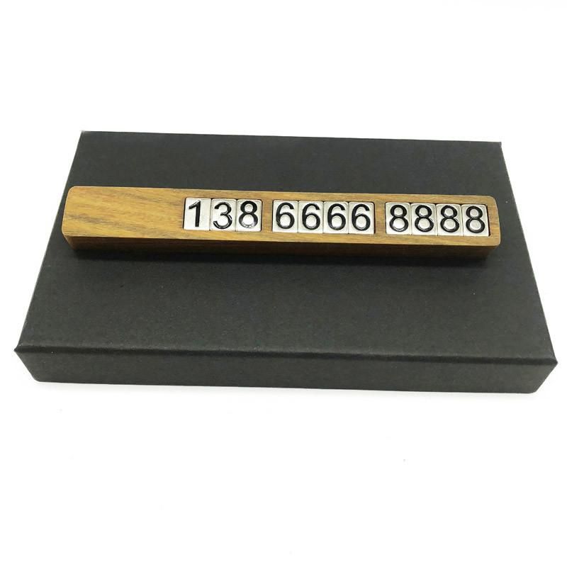 New Wood Temporary Magnetic Digit Card Display Wooden Numbers Contact Car Mobile Phone Parking Number Plate.