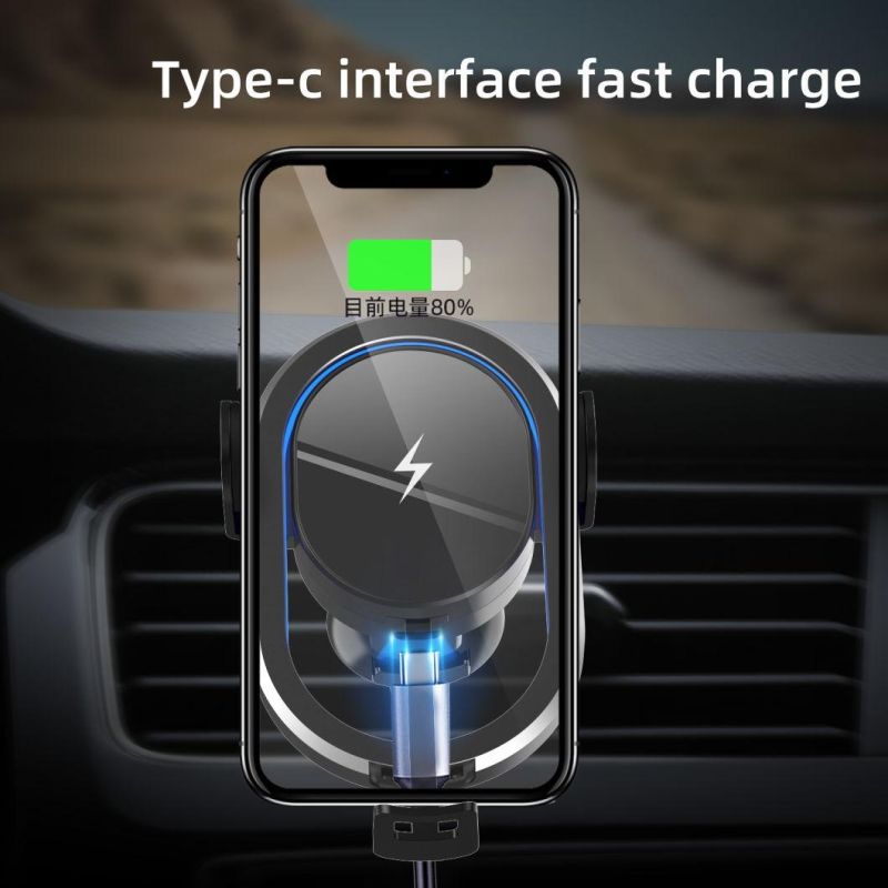 Class Mirror Car Wireless Charger Mount Holder 15W Automatic Function for iPhone for Samsung