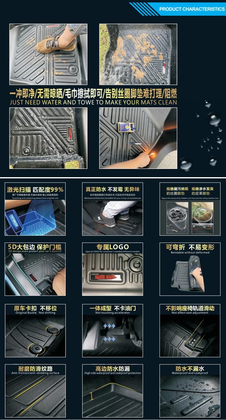 3D Waterproof Tpo Floor Mat for Toyota Prado