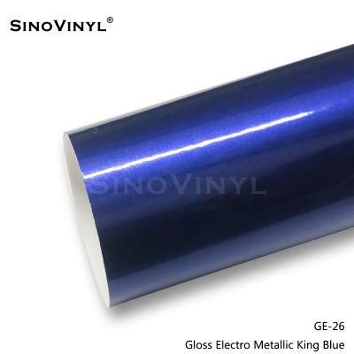 SINOVINYL Air Bubble Free 1.52X18M/5X59FT Gloss Electro Metallic Car Wrapping Vinyl Auto Film