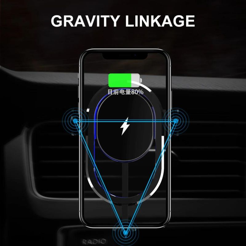 R1 Infrared Sensor Automatic Clamping Cell Phone Super Charger 15W Fast Charging Magnetic Car Holder Qi Wireless Car Charger