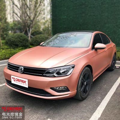 Satin Metallic Rose Gold Car Vinyl Film Decorative Plastic Wrap Car Body Cover PVC Self Adhesive Vinyl Car Wrapping Vinyl