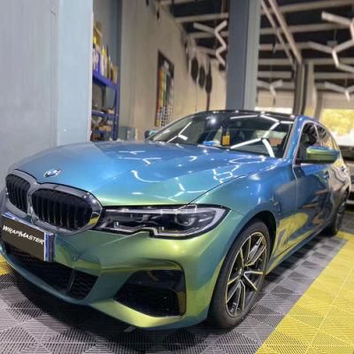 Tsautop Glossy Chameleon Color Shift Spring Green Car Vinyl Wrap PVC Vinyl Film Car Wrap