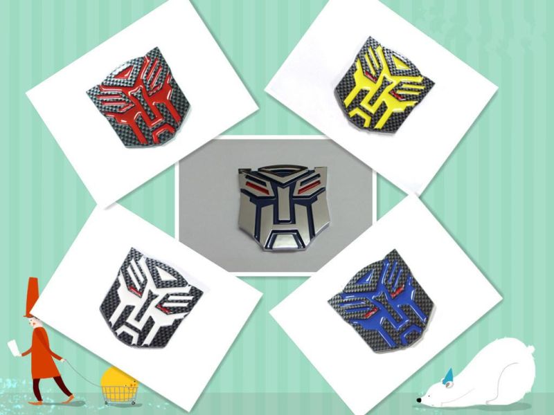 Colorful Transformers Carbon Fiber Badges Car Emblems