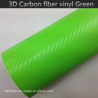 Annhao Air Free Car Body Sticker Green 3D Carbon Fiber Vinyl Film