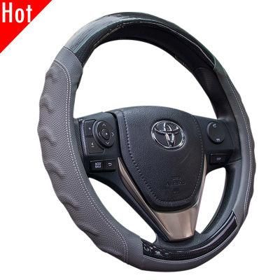 Baseball Auto Anti Slip Massage Carbon Fiber Steering Wheel Cover 80529