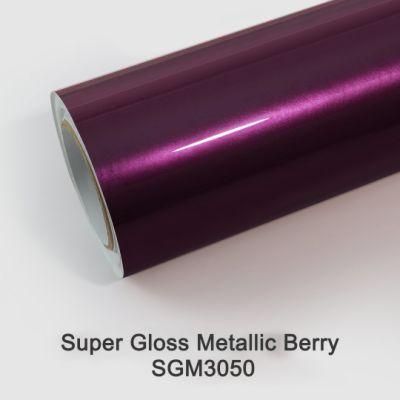 Tsautop Super Glossy Film with Air Channel Gloss Purple Metallic Vinyl Wrap