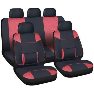 Classic Polyester Breathable Leather Seat Cover in Dark Red