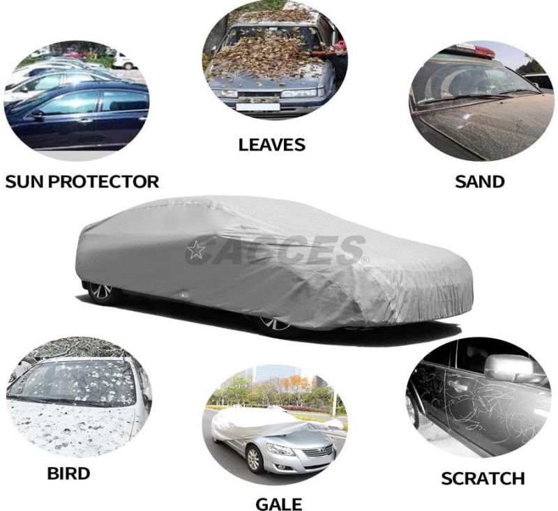 Car Covers, Auto Vehicle Covers for Indoor Grey Cheap Car Cover Dust-Proof Anti Bird Dropping Tree Leaves Windproof Car Tarp Xs/S/M/L/XL/XXL for Sedan, SUV, MPV