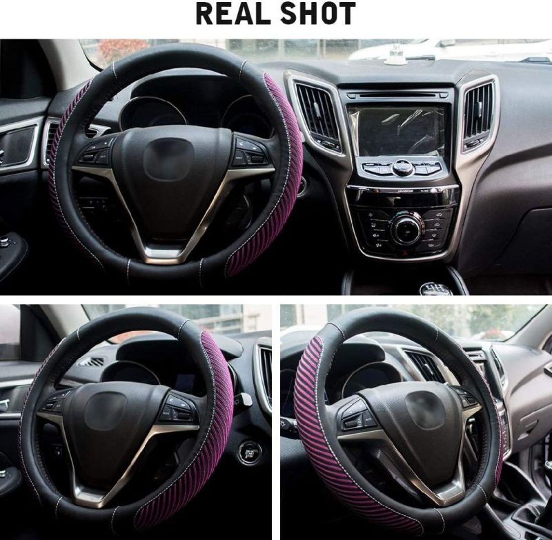 The Steering Wheel Cover Is Made of Super-Fine Fiber Leather Viscidity, Breathable, Non-Slip, No Peculiar Smell, Warm in Winter and Cool in Summer, New Purple