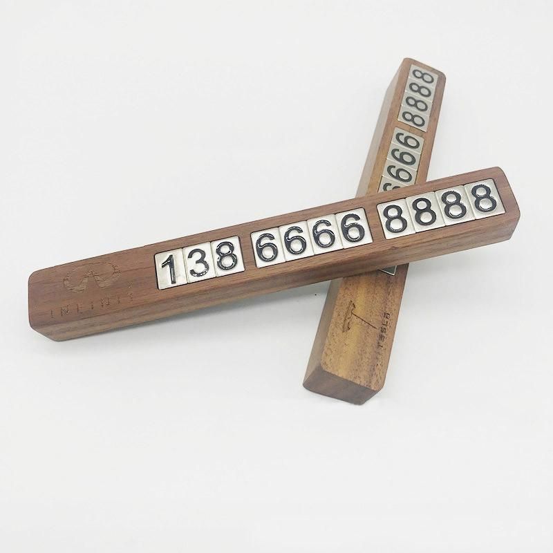 New Wood Temporary Magnetic Digit Card Display Wooden Numbers Contact Car Mobile Phone Parking Number Plate.