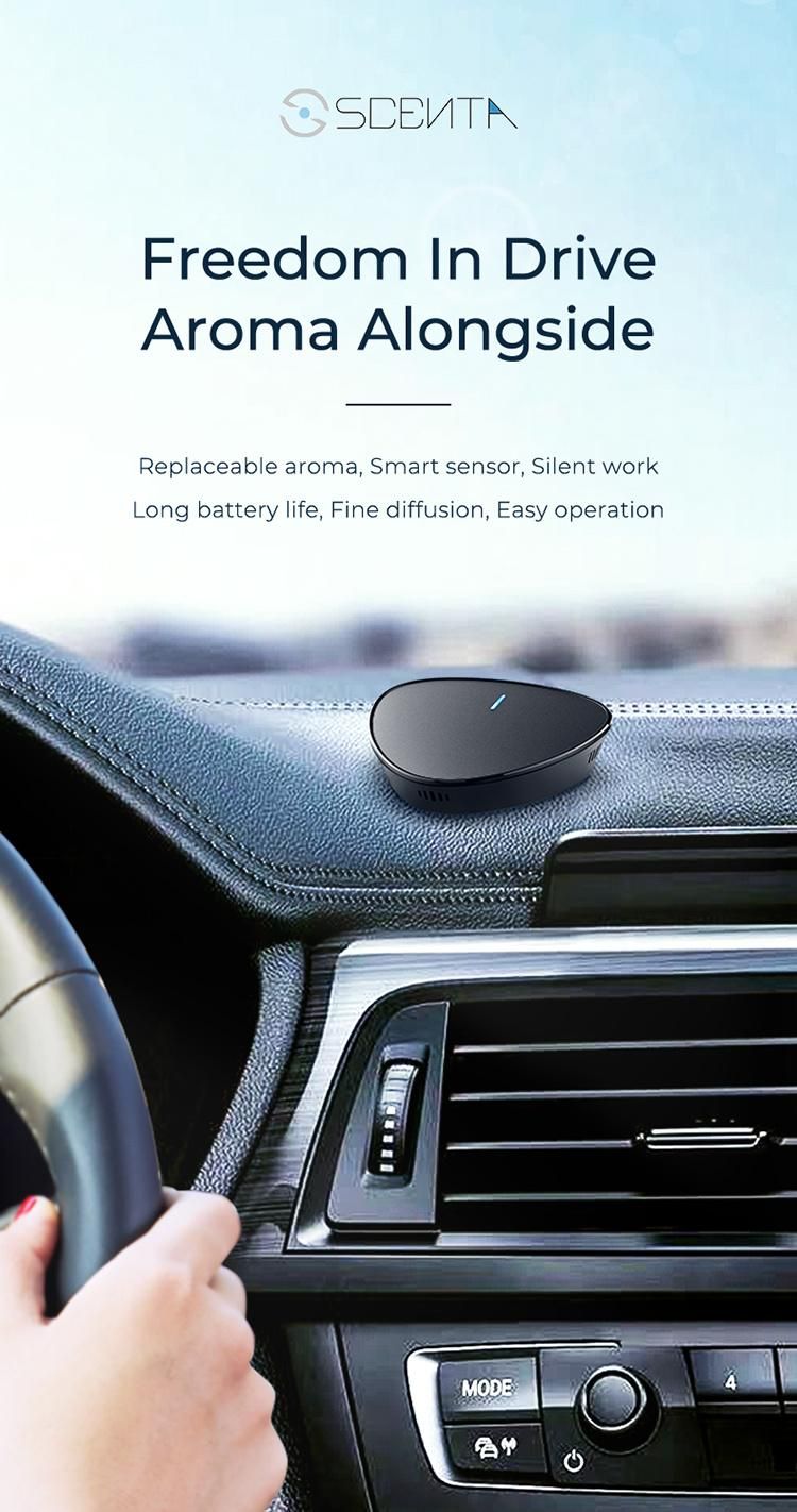 Scenta Luxury Car Aroma Diffuser Essential Oil Refillable Automatic Nano Mist Spray Electric Air Freshener Dispenser for Car