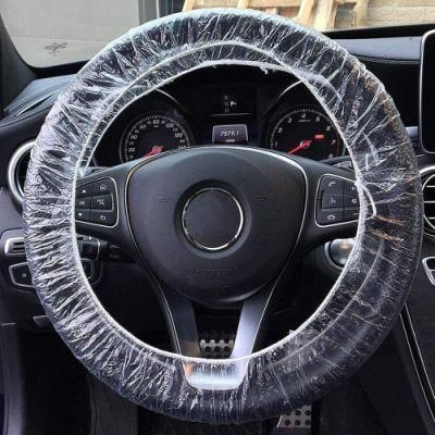 Universal Clear Elastic Plastic Disposable Steering Wheel Cover for Auto Car Truck