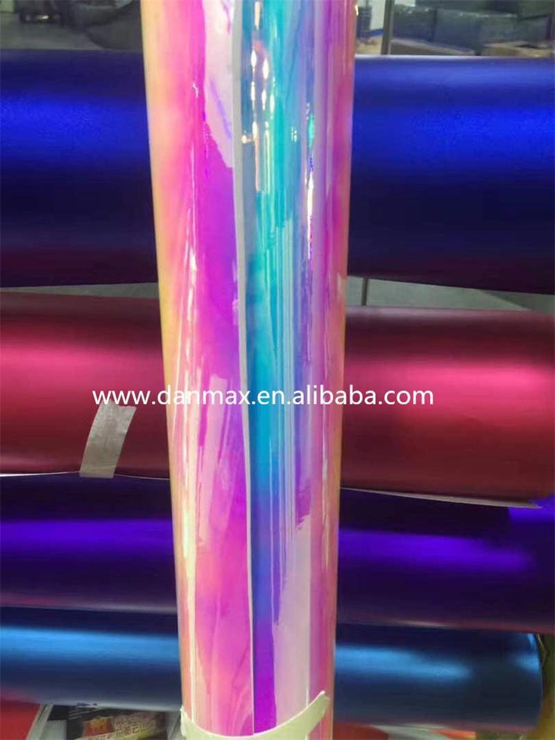 Rainbow White Colored Self- Adhesive Rainbow Mirror Chrome Car Wrapping Vinyl Foil