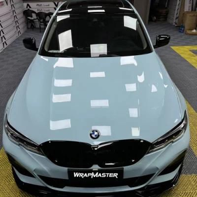 Wrapmaster 1.52*18metre Anthracite Pet Backing Gloss Ice Blue Car Vinyl Wrap Stickers