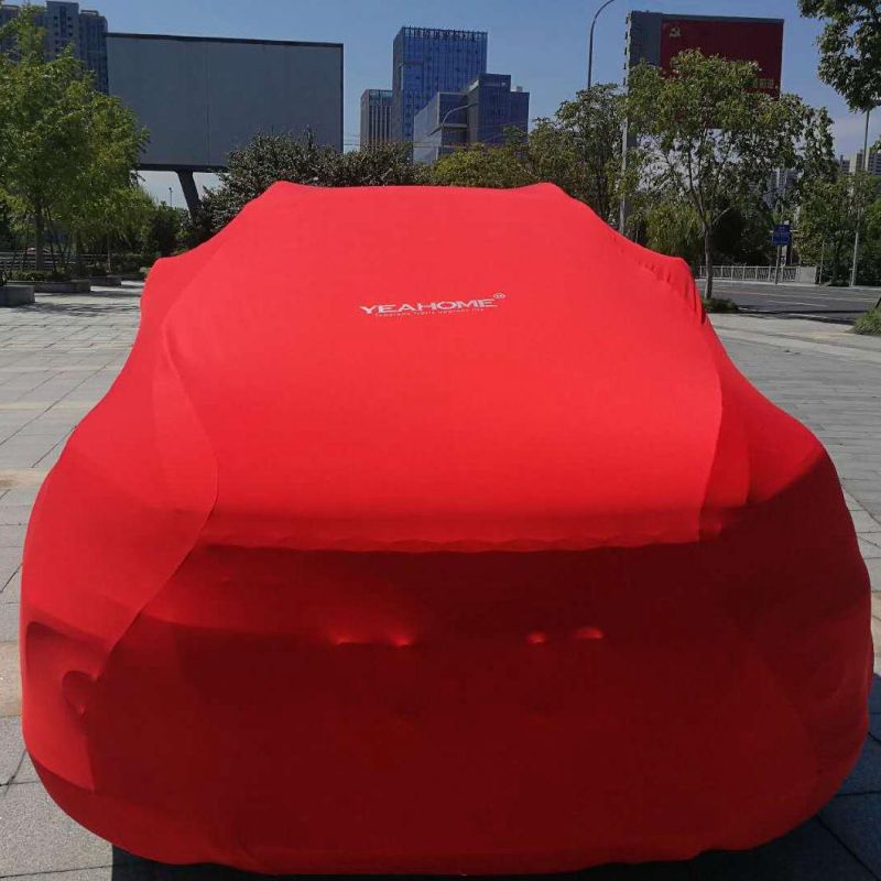 Universal Form-Fit Soft Elastic Fleece Car Cover Dust-Proof Indooor Car Cover Breathable Auto Cover