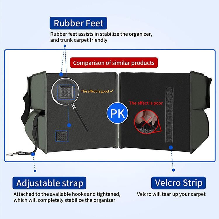 Car Trunk Organizer - Trunk Storage Organizer Collapsible Expandable Large Capacity, Sturdy Cargo Trunk Storage Organizer