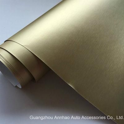 Car Body Vinyl Wrap Gold Brushed Matte Chrome Vinyl Sticker