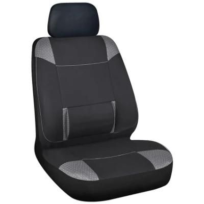 Classic Polyester Breathable Leather Seat Cover in Black Gray