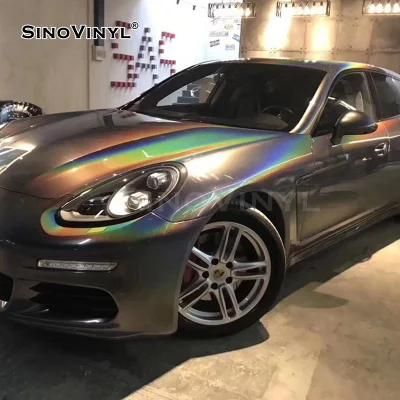 SINOVINYL Air Bubble Free Black Iridescence Laser Wrap Film Vinyl For Whole Car Body