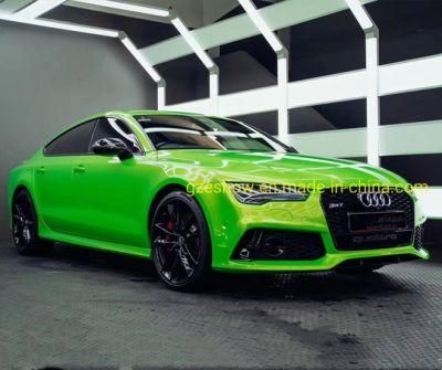 Glossy Neon Green to Gold Car Film